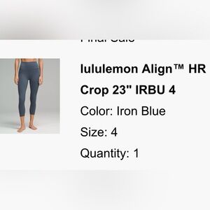 lululemon athletica Align HR Crop 23" in Iron Blue